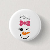 Cute Snowman Face Kerstmis Ronde Button 3,2 Cm (Voorkant)