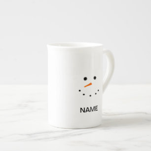 Cute Snowman Face Personalized Mug Porselein Kop