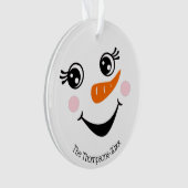 Cute Snowman Face Personalized Ornament (voorkant)