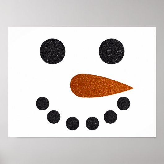 Cute Snowman Face Print Home Decor Art (Voorkant)