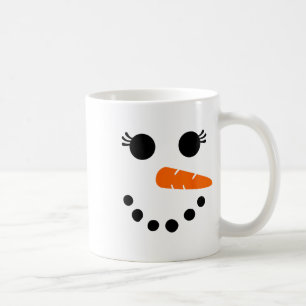 Cute Snowman Face Shirt voor meisjes Eyelashes Koffiemok