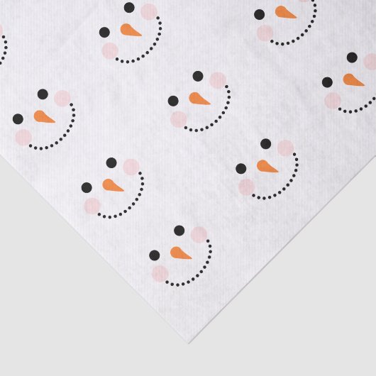 Cute Snowman Face Simple Pattern Tissuepapier (Detail)