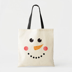 Cute Snowman Face Tote Bag