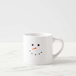 Cute Snowman Face White Expresso Mok