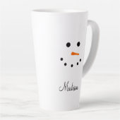 Cute Snowman Face White Kerstmis op persoonlijke t Latte Mok (Rechterhoek)