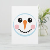 Cute Snowman Face Winter Holiday Design Kaart (Staand voorkant)