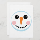 Cute Snowman Face Winter Holiday Design Kaart (Voorkant / Achterkant)