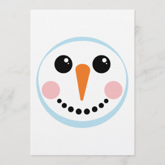 Cute Snowman Face Winter Holiday Design Kaart