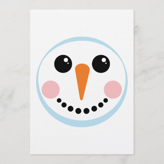 Cute Snowman Face Winter Holiday Design Kaart (Voorkant)