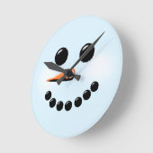 Cute Snowman Face Winter Holiday Snowmen Ronde Klok (Hoek)