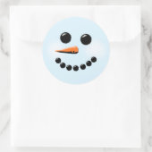 Cute Snowman Face Winter Holiday Snowmen Ronde Sticker (Tas)