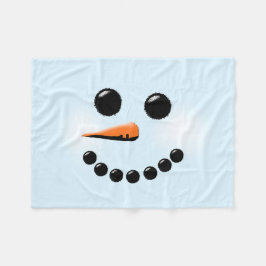 Cute Snowman Face Winter Holiday Snowmen Xmas Fleece Deken