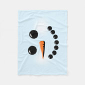 Cute Snowman Face Winter Holiday Snowmen Xmas Fleece Deken (Voorkant)