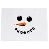 Cute Snowman Face Winter Holiday Snowmen Xmas Groot Cadeauzakje (Voorkant)