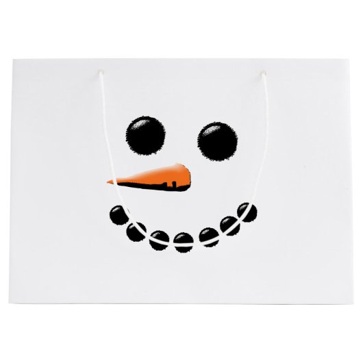Cute Snowman Face Winter Holiday Snowmen Xmas Groot Cadeauzakje (Voorkant)