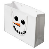 Cute Snowman Face Winter Holiday Snowmen Xmas Groot Cadeauzakje (Achterkant Gekanteld)