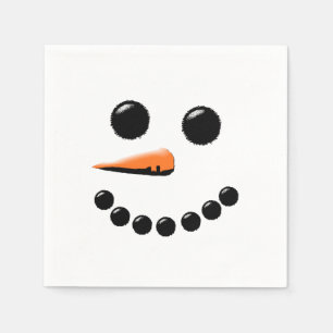 Cute Snowman Face Winter Holiday Snowmen Xmas Servet
