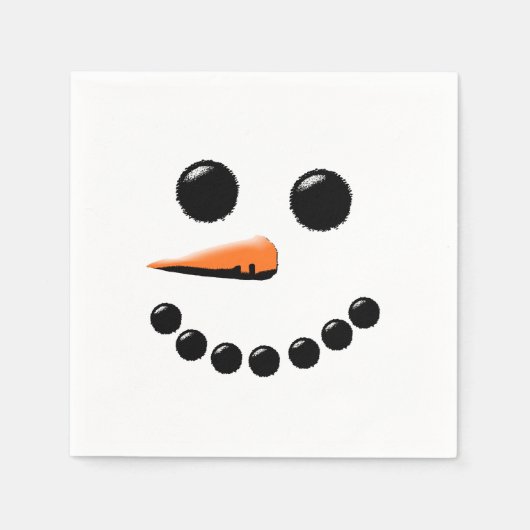 Cute Snowman Face Winter Holiday Snowmen Xmas Servet (Voorkant)