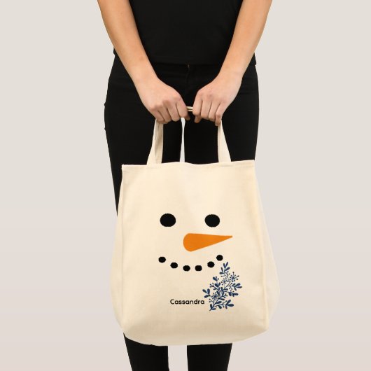 Cute Snowman Face Winter Kerstcadeau Tote Bag (Voorkant (product))