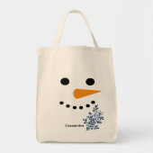Cute Snowman Face Winter Kerstcadeau Tote Bag (Voorkant)
