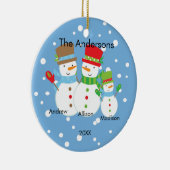 Cute Snowman Familie van 3 kerstversiering Keramisch Ornament (Rechts)