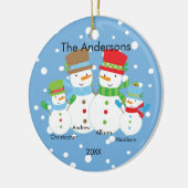 Cute Snowman Familie van 4 kerstversiering Keramisch Ornament (Links)