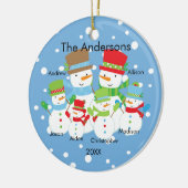 Cute Snowman Familie van 6 kerstversiering Keramisch Ornament (Links)