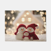 Cute Snowman Family Winter Christmas Deurmat (Voorkant)