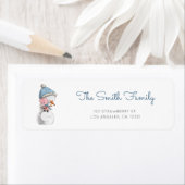 Cute Snowman Farm Return Address Etiket (Insitu)