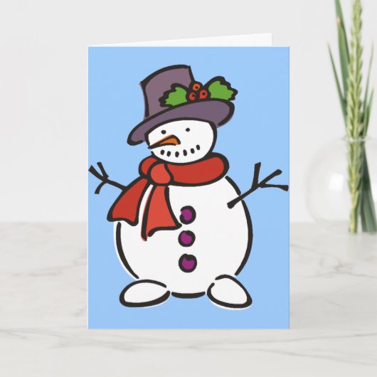 Cute Snowman Feestdagen Kaart (Voorkant)