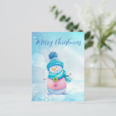 Cute Snowman Feestdagenkaart (Staand voorkant)