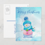 Cute Snowman Feestdagenkaart (Voorkant / Achterkant)