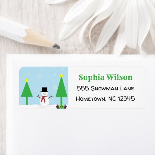 Cute Snowman Festive Fun Winter Etiket (Insitu)