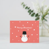 Cute Snowman Festive Holiday Snow Merry kerry Feestdagenkaart (Staand voorkant)