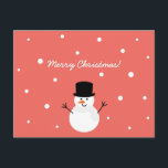 Cute Snowman Festive Holiday Snow Merry kerry Feestdagenkaart<br><div class="desc">Geniet van feestvreugde door je familie en vrienden deze schattige wintergelukkige sneeuwman te sturen en de sneeuw op het Briefkaart voor vrolijke kerstmis te laten vallen.</div>