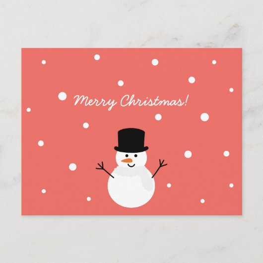 Cute Snowman Festive Holiday Snow Merry kerry Feestdagenkaart (Voorkant)