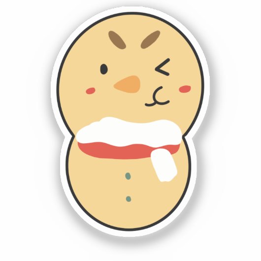 Cute Snowman for Daily Planning & Bujo Layout Sticker (Voorkant)