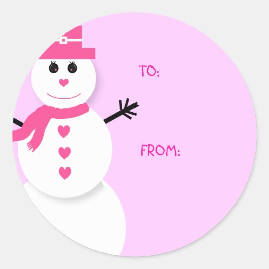 Cute Snowman Gift Labels (Voorkant)