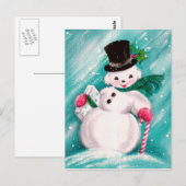 Cute Snowman Girl Briefkaart (Voorkant / Achterkant)