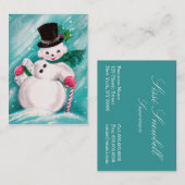 Cute Snowman Girl Visitekaartje (Voorkant / Achterkant)