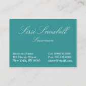 Cute Snowman Girl Visitekaartje (Achterkant)