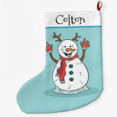 Cute Snowman Grote Kerstsok (Achterkant)