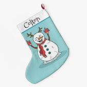 Cute Snowman Grote Kerstsok (Achterkant (Hangend))