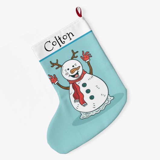 Cute Snowman Grote Kerstsok (Achterkant (Hangend))