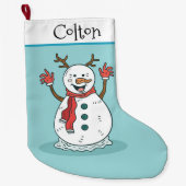 Cute Snowman Grote Kerstsok (Voorkant)