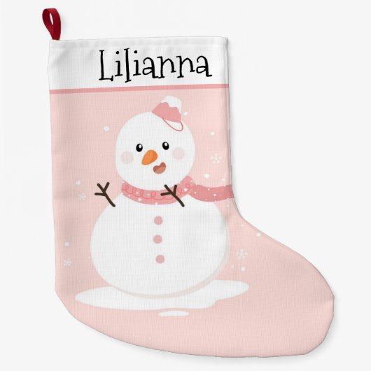 Cute Snowman Grote Kerstsok (Voorkant)