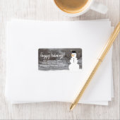 Cute Snowman Happy Holidays Etiket (Insitu)