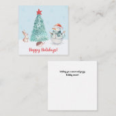 Cute Snowman Happy Holidays Notitiekaartje (Voorkant / Achterkant)