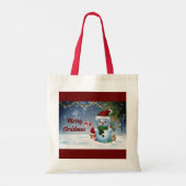 Cute Snowman Holiday Canvas tas (Achterkant)