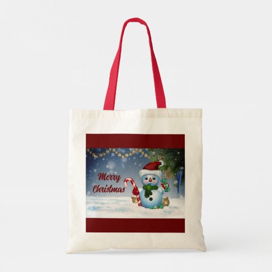 Cute Snowman Holiday Canvas tas (Achterkant)